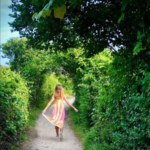 Miranda White Multi Geometric Print MIDI Dress